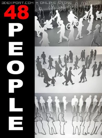 48 people shapes 3D Model .c4d .max .obj .3ds .fbx .stl .blend 