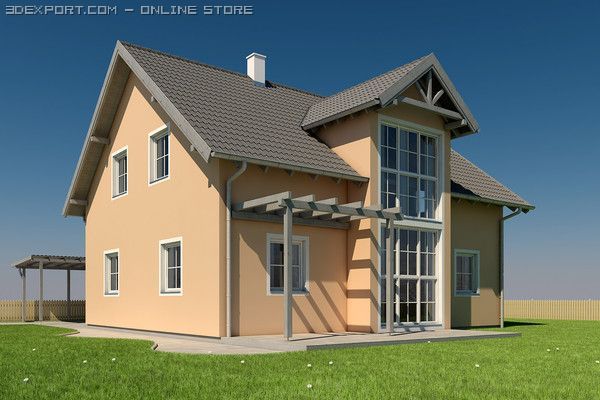 villa 3D Модель .c4d .max .obj .3ds .fbx .stl .blend