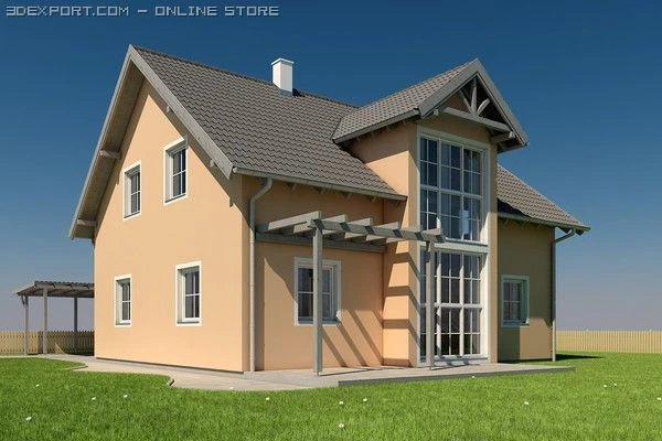 villa 3D Model .c4d .max .obj .3ds .fbx .stl .blend 