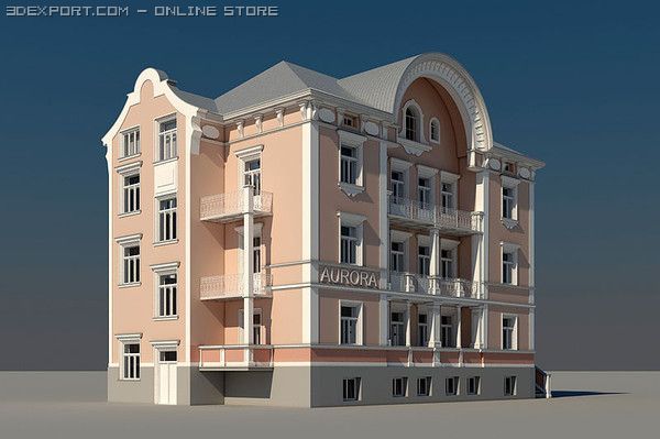 villa 3D 模型 .c4d .max .obj .3ds .fbx .stl .blend 