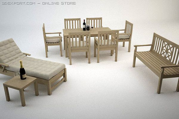 garden furniture Model 3D .c4d .max .obj .3ds .fbx .stl .blend 
