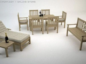 庭の家具 3Dモデル
