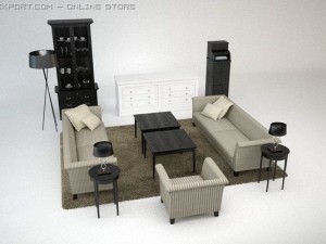 contemporary furniture Modello 3D