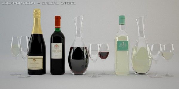wine 3D Модель .c4d .max .obj .3ds .fbx .stl .blend 