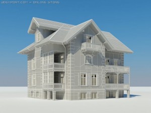 villa old Modello 3D