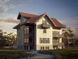 villa old Modello 3D