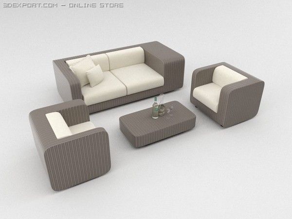 lounge set 3D Model .c4d .max .obj .3ds .fbx .stl .blend 