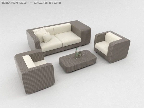 lounge set 3D Model .c4d .max .obj .3ds .fbx .stl .blend 