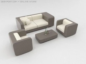 set da salotto Modello 3D