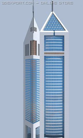emirates towers 3D Model .c4d .max .obj .3ds .fbx .stl .blend