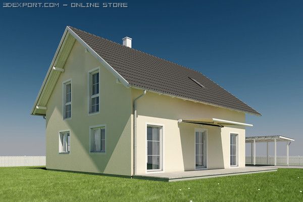 villa 3D Model .c4d .max .obj .3ds .fbx .stl .blend 