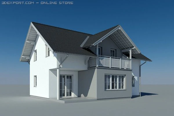 villa 3D Model .c4d .max .obj .3ds .fbx .stl .blend 