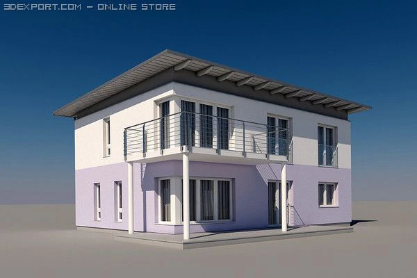 villa 3D Model .c4d .max .obj .3ds .fbx .stl .blend 