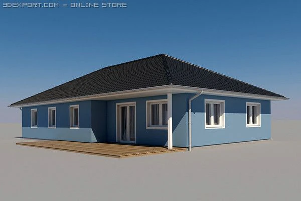 villa 3D Model .c4d .max .obj .3ds .fbx .stl .blend 