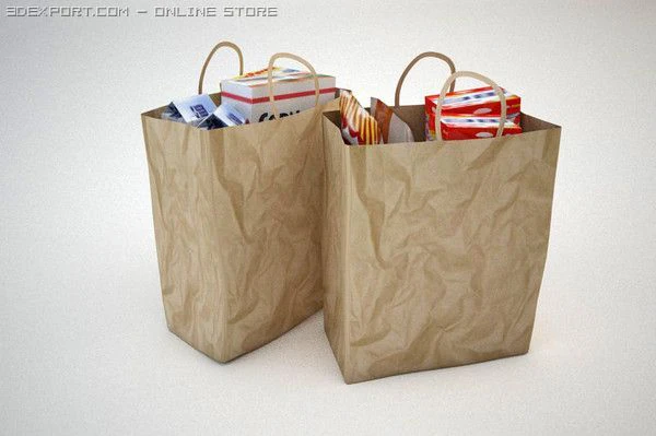 shopping bag 3D Model .c4d .max .obj .3ds .fbx .stl .blend 