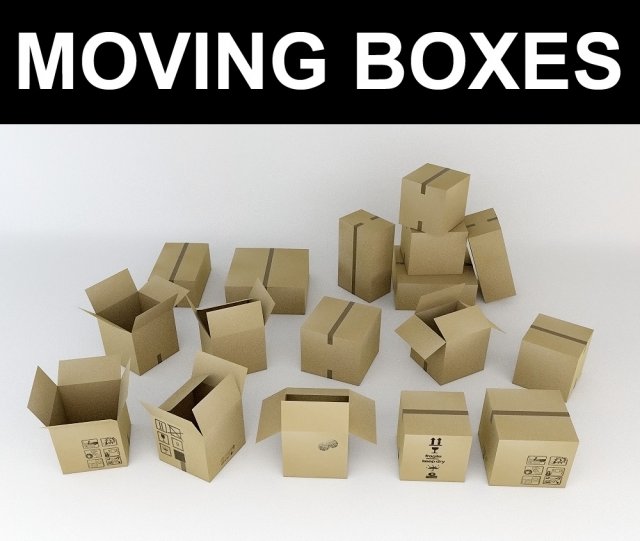moving boxes 3D Model .c4d .max .obj .3ds .fbx .stl .blend 