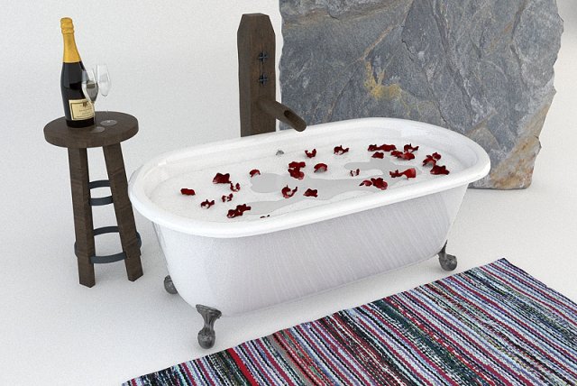 old tub 3D Model .c4d .max .obj .3ds .fbx .stl .blend 