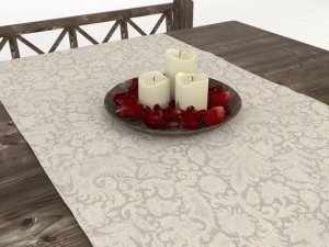 old wooden tableset Model 3D
