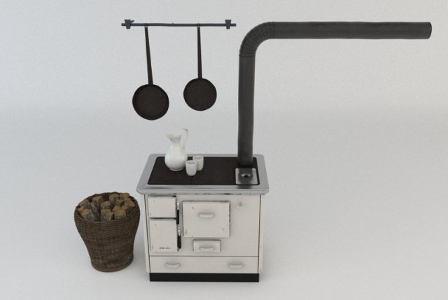 old oven 3D 模型 .c4d .max .obj .3ds .fbx .stl .blend 
