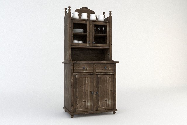 old wooden cupboard 3D 모델 .c4d .max .obj .3ds .fbx .stl .blend 