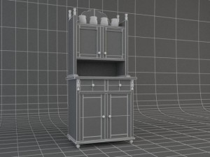 old wooden cupboard 3D 모델
