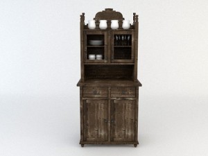 old wooden cupboard 3D 모델