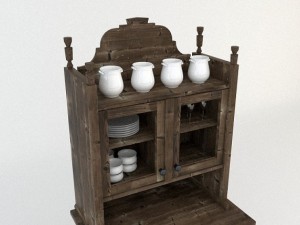 old wooden cupboard 3D 모델