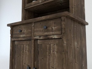 old wooden cupboard 3D 모델
