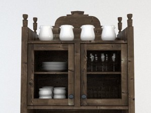 old wooden cupboard 3D 모델