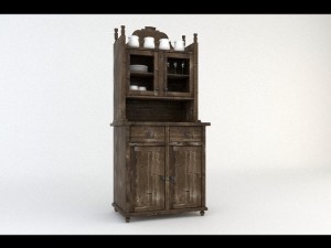 old wooden cupboard 3D 모델