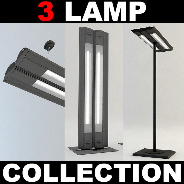 office lamp collection 3D Modell .c4d .max .obj .3ds .fbx .stl .blend