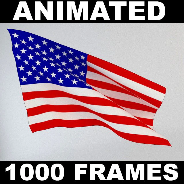 animated flag 3D Model .c4d .max .obj .3ds .fbx .stl .blend 
