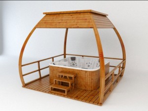 jacuzzi with gazebo Modèle 3D