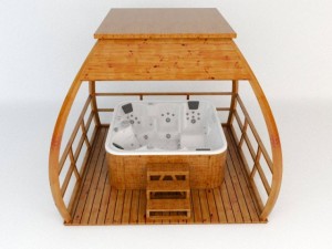 jacuzzi with gazebo 3D-Modell