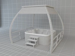 jacuzzi with gazebo 3D Model