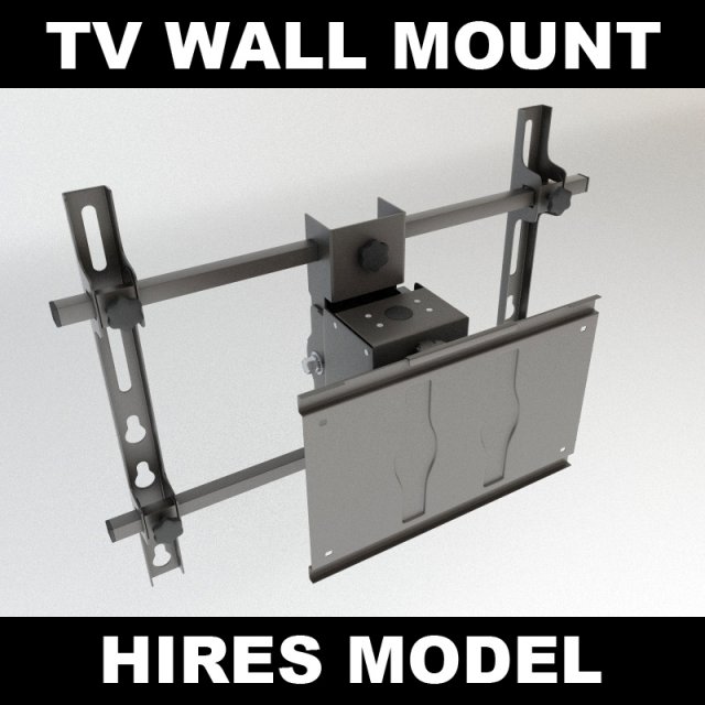 tv wall mount 2 3D Model .c4d .max .obj .3ds .fbx .stl .blend 