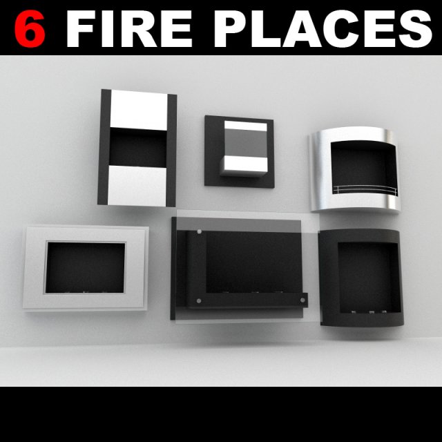 fireplace collection 3D Model .c4d .max .obj .3ds .fbx .stl .blend 