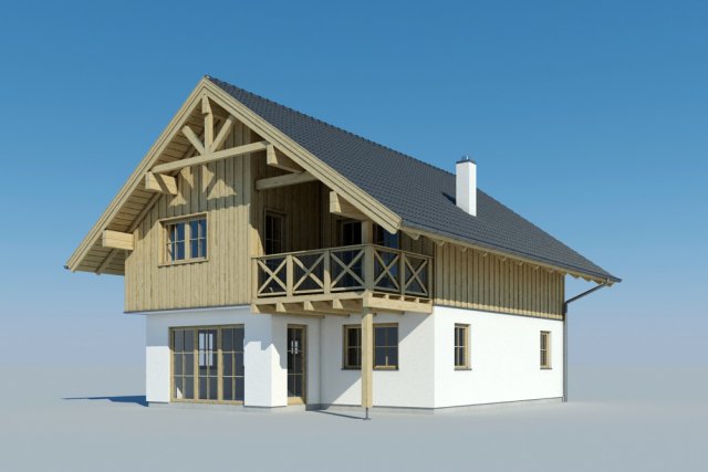 wooden house 3D Модель .c4d .max .obj .3ds .fbx .stl .blend