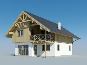 wooden house 3D 模型