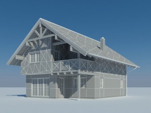 wooden house 3D Модель