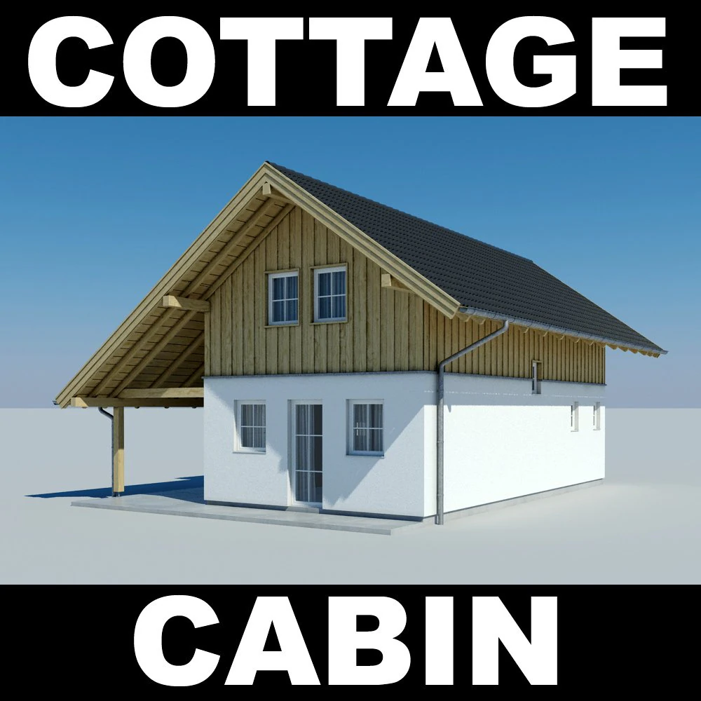 cottage 2 3D Model .c4d .max .obj .3ds .fbx .stl .blend 