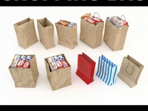 shopping bag collection Modelo 3D