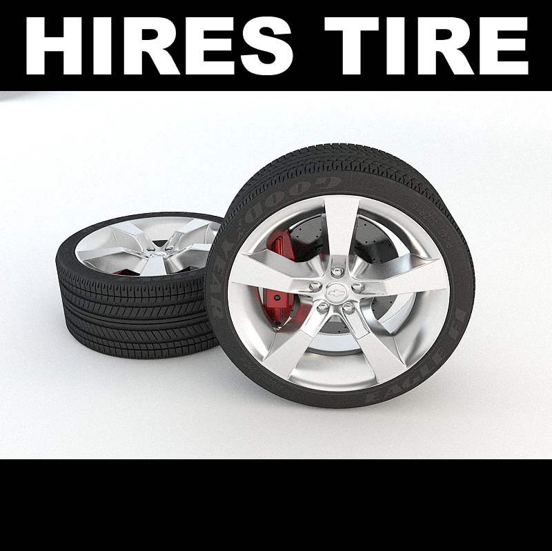 tire and rim 3D Model .c4d .max .obj .3ds .fbx .stl .blend
