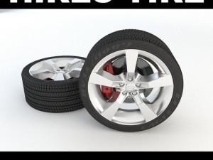 tire and rim 3D Модель