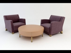 armchair and table Modelo 3D