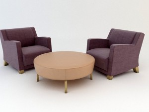 armchair and table Modelo 3D