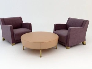 armchair and table 3D Model