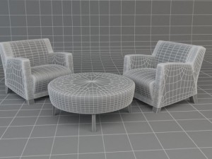 armchair and table Modelo 3D