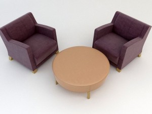 armchair and table Modelo 3D