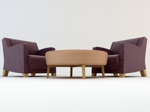 armchair and table Modelo 3D